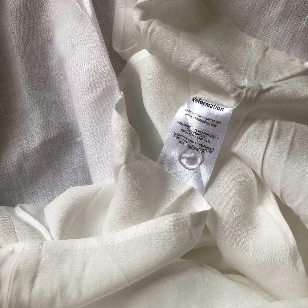 NEW BEST Reformation Balia Linen Midi Dress Sz4 White Linen Bow Sleeveless - Picture 9 of 13